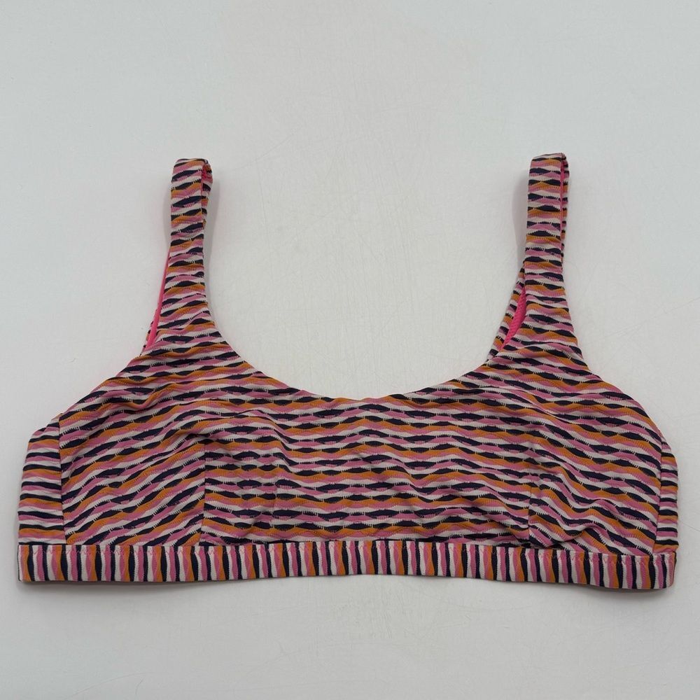 Athleta Marbella Scoop Bikini Top in Pink Multicolor Stripe | Medium